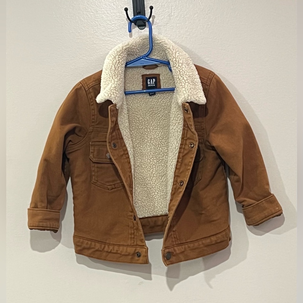 GAP Kids Tan Sherpa lined Jacket - Picture 2 of 3